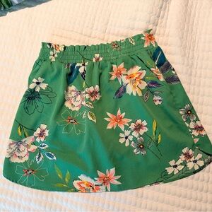 DR2 Green Floral Skort